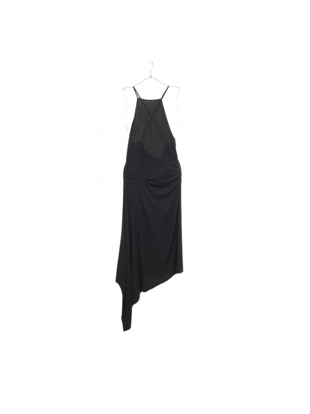 Celine Dress Asymmetric Camisole Black Rayon